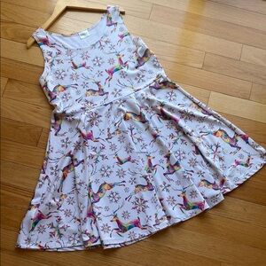 Colorful Unicorn Print Midi Dress